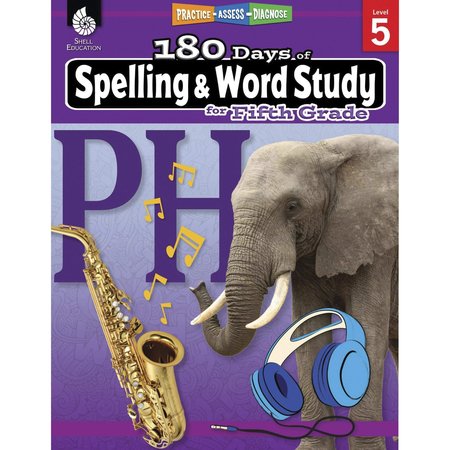 Shell Education 180 Days of Spelling + Word Study, Grade 5 28633